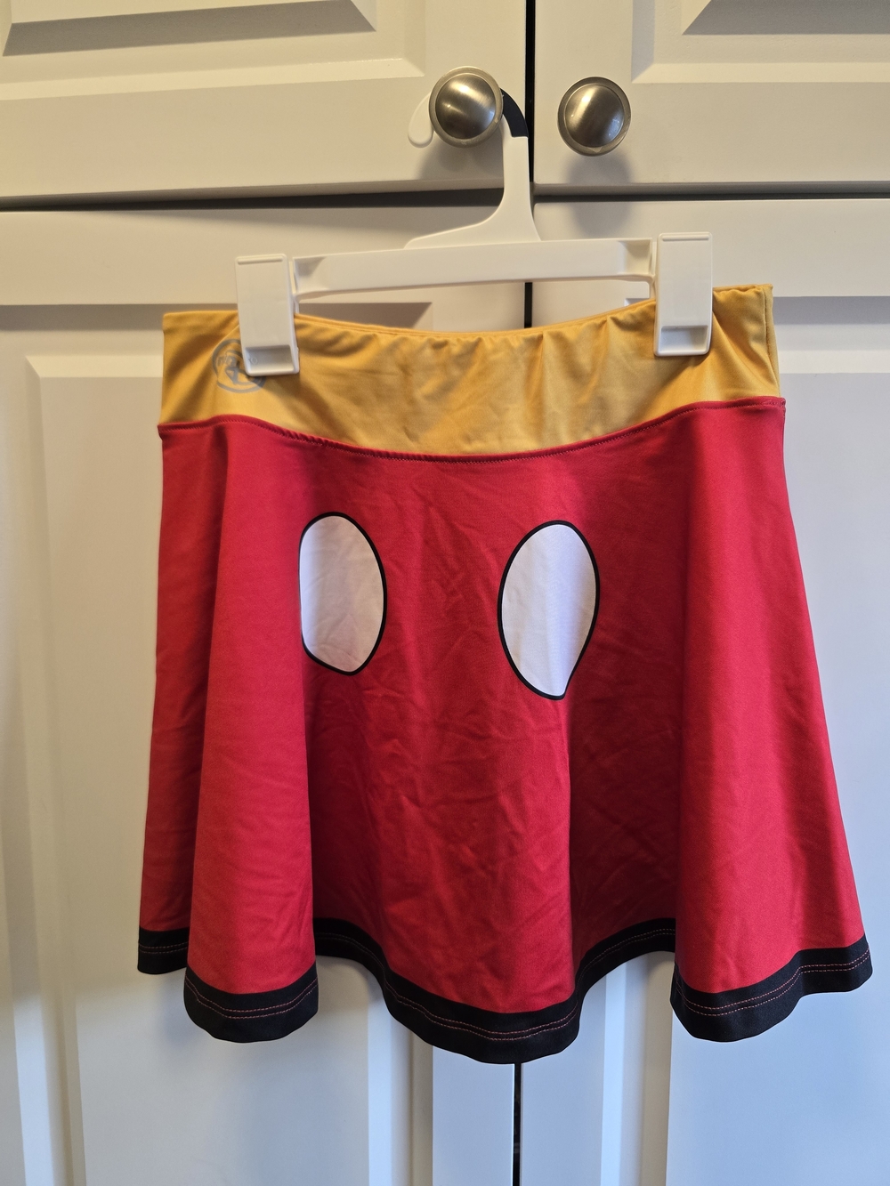 RunDisney Mickey Mouse Athletic Running Skirt Womens Size Medium Red Yellow
